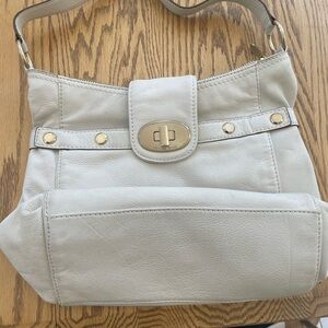 Michael Kors white leather shoulder bag